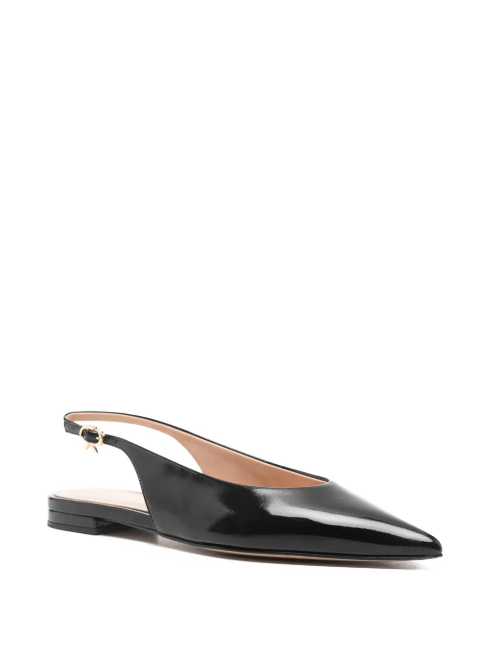 Gianvito Rossi Platte slingback pumps met puntige neus Zwart
