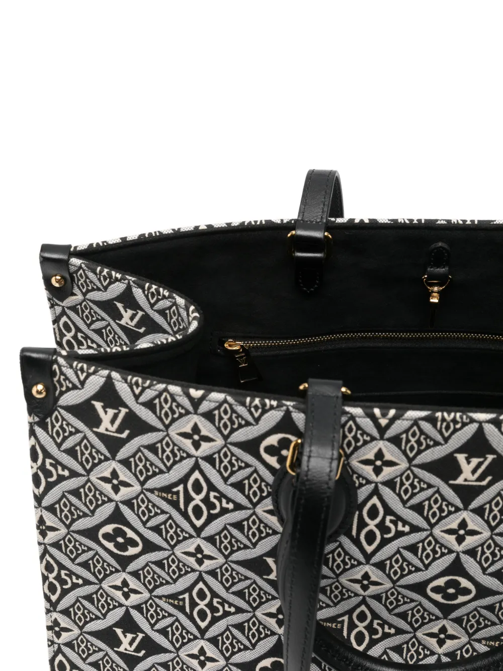 Louis Vuitton Pre-Owned Louis Vuitton OnTheGo GM shopper met jacquard monogram Zwart