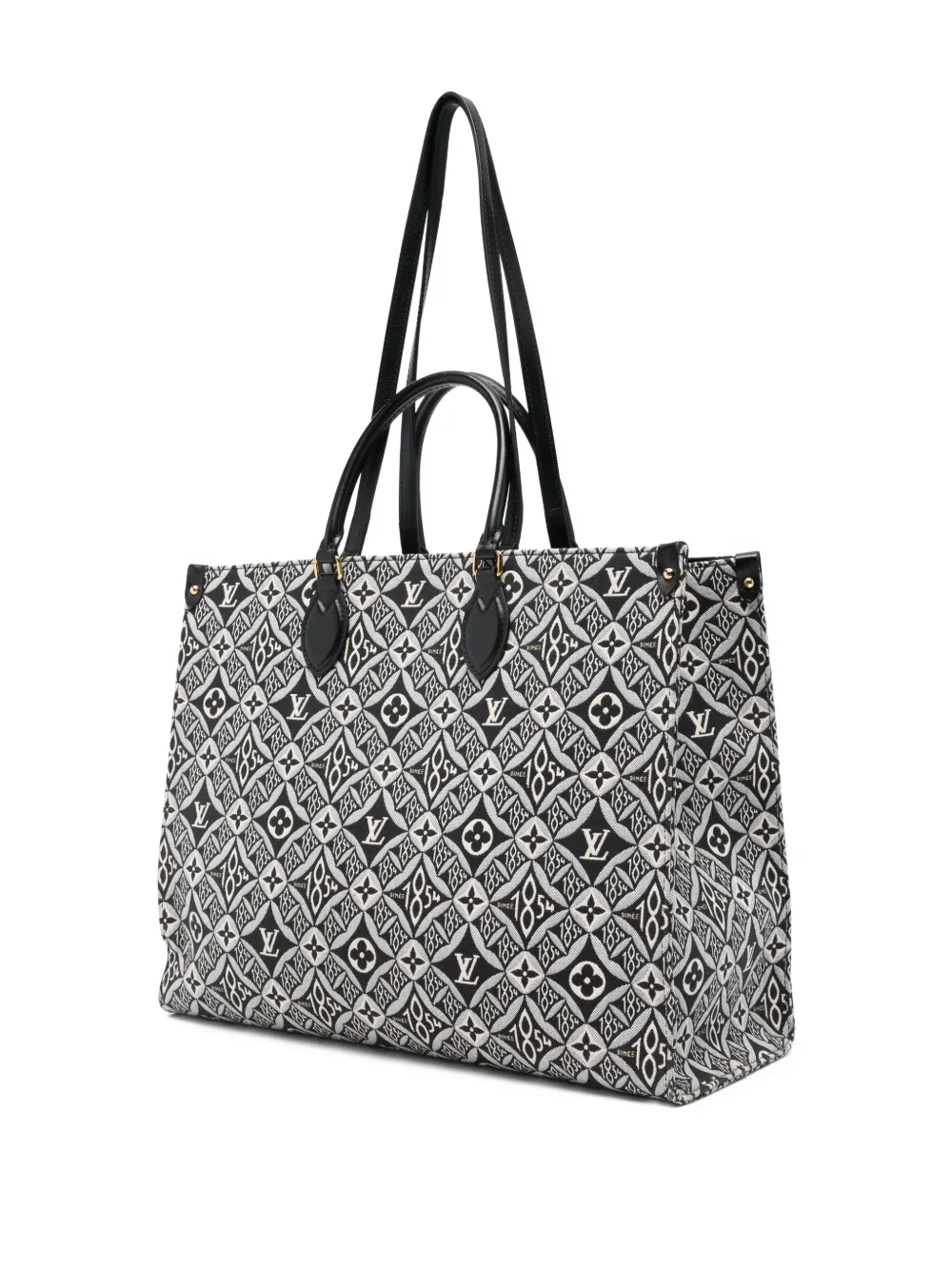 Louis Vuitton Pre-Owned Louis Vuitton OnTheGo GM shopper met jacquard monogram Zwart