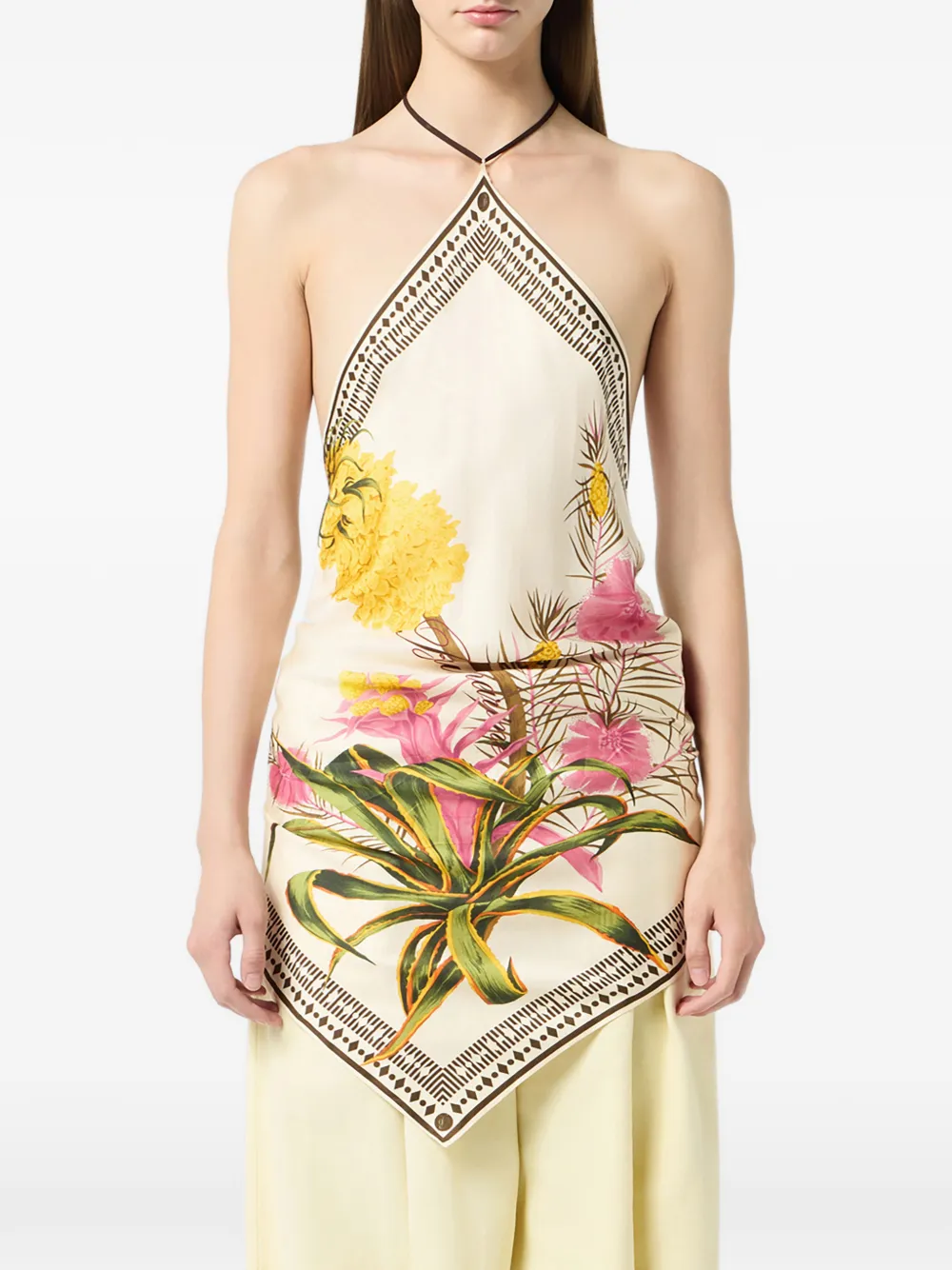 Blumarine Top met bloemenprint Beige