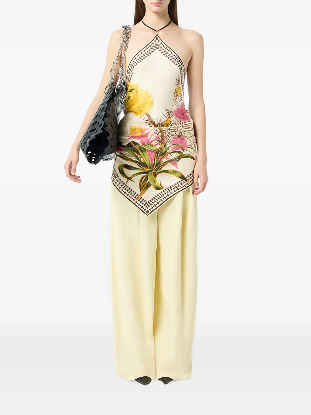 Blumarine Top met bloemenprint - Beige