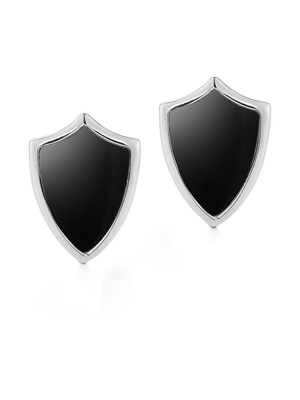 Mateo onyx shield cufflinks - Argento