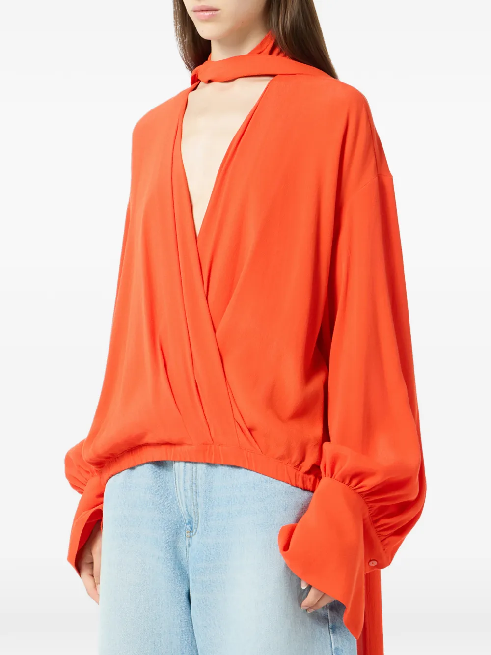 Blumarine Blouse met sjaaldetail Oranje