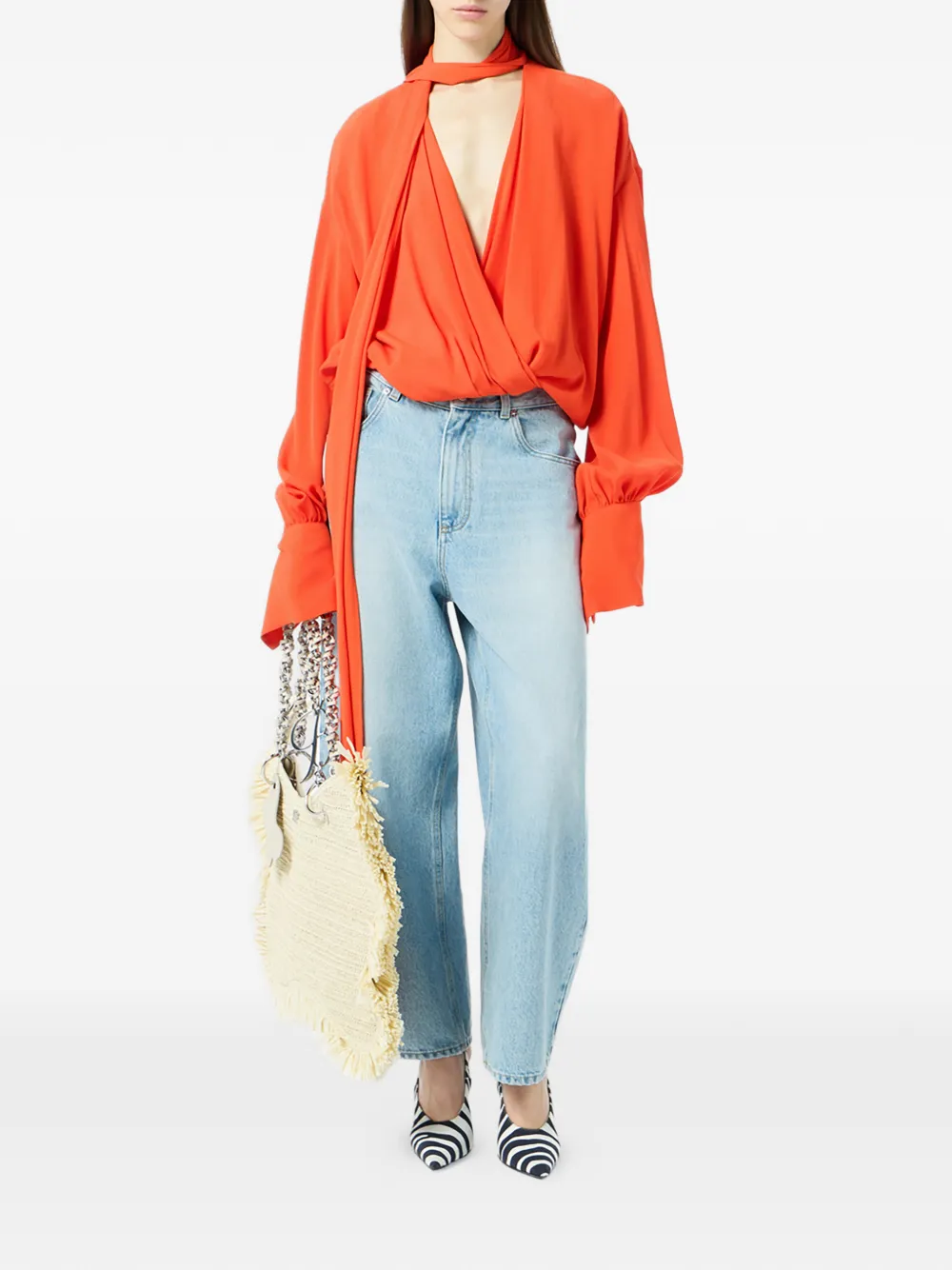 Blumarine Blusa com detalhe de lenço | Blusas | Image 2