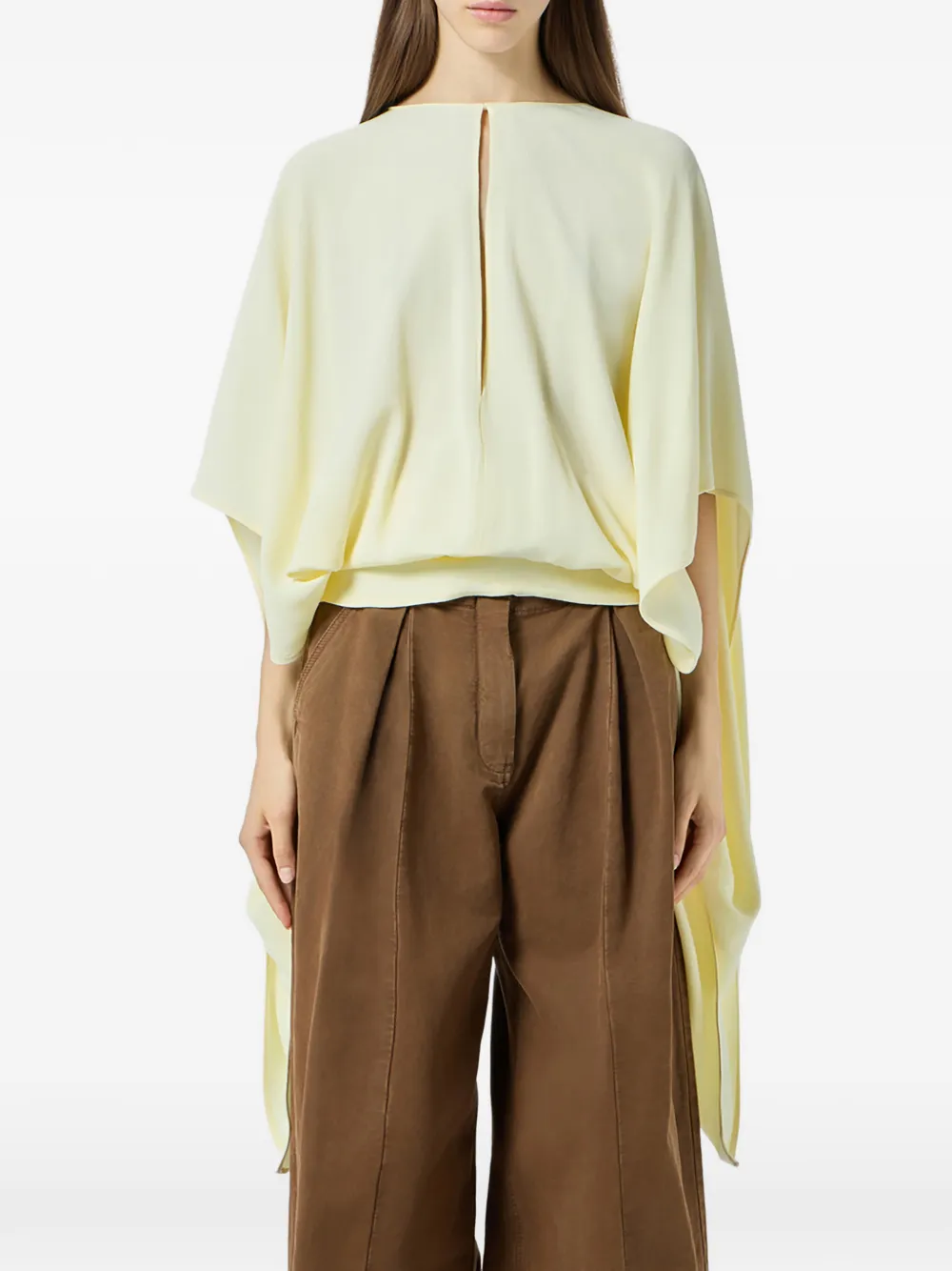  Blumarine Cap-sleeve Blouse - Yellow 