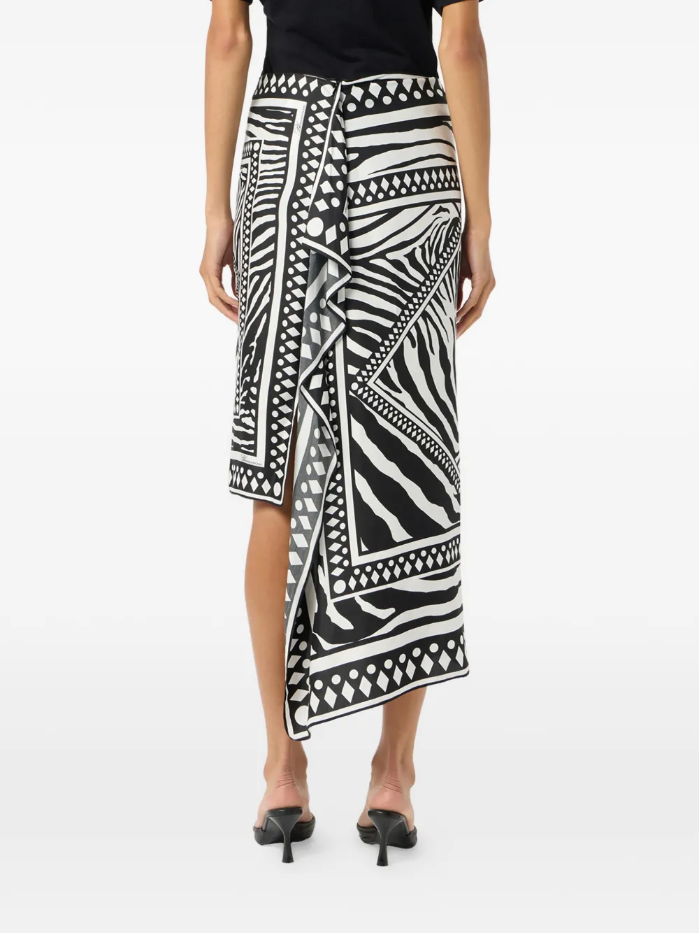 Blumarine Asymmetrische rok met print Wit