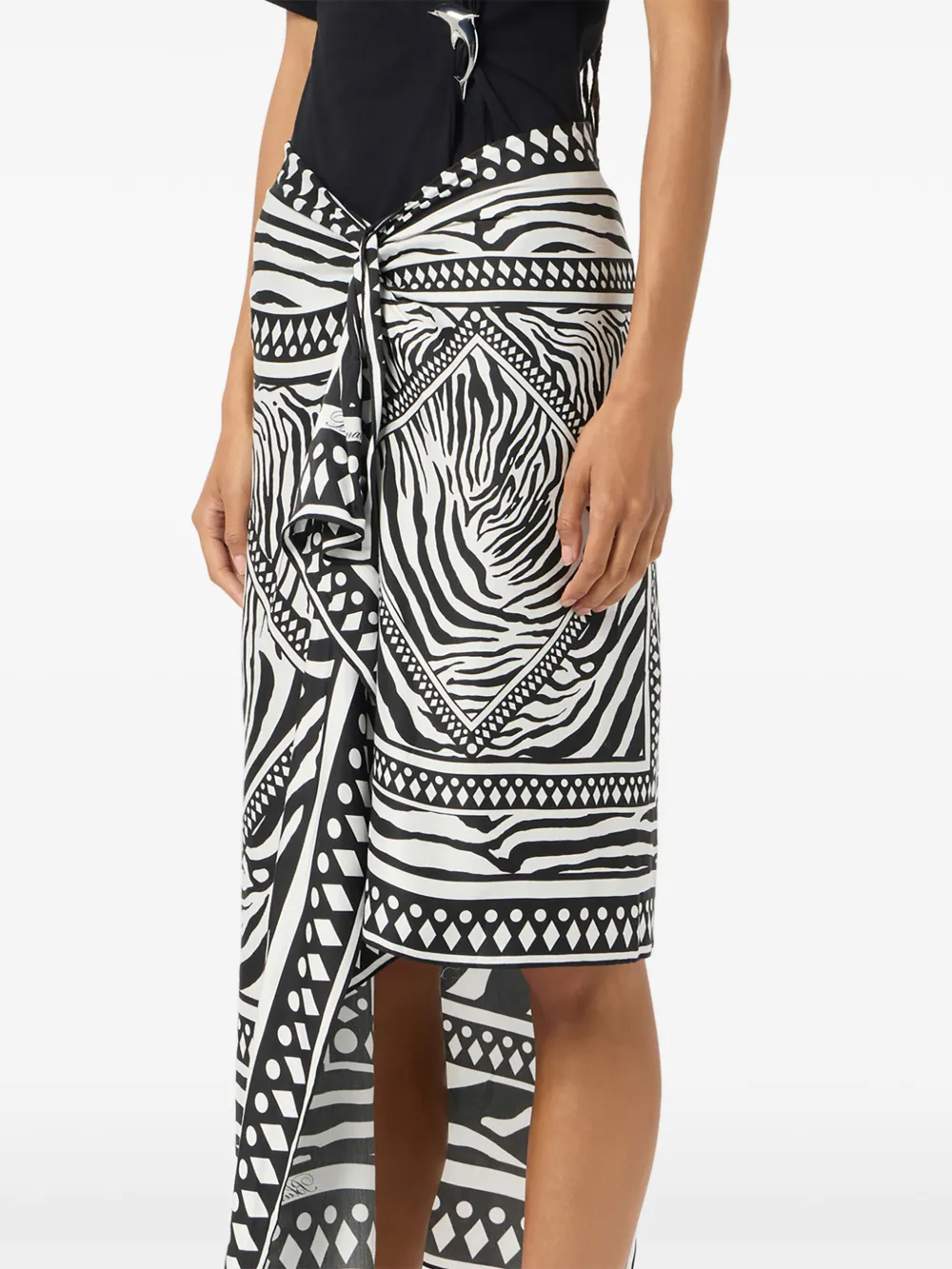 Blumarine Asymmetrische rok met print Wit