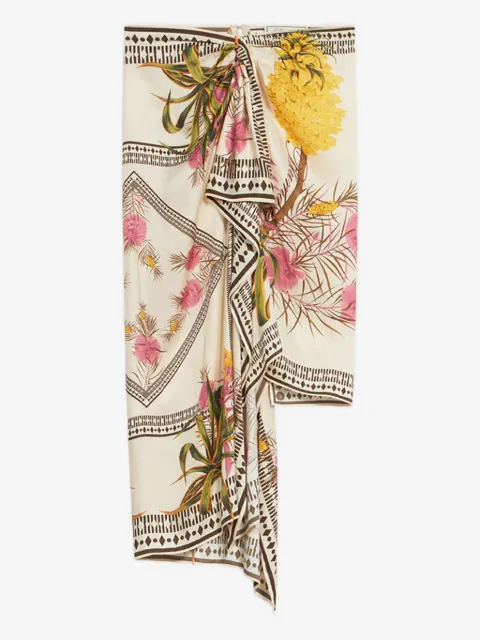 Blumarine falda asimétrica con estampado floral