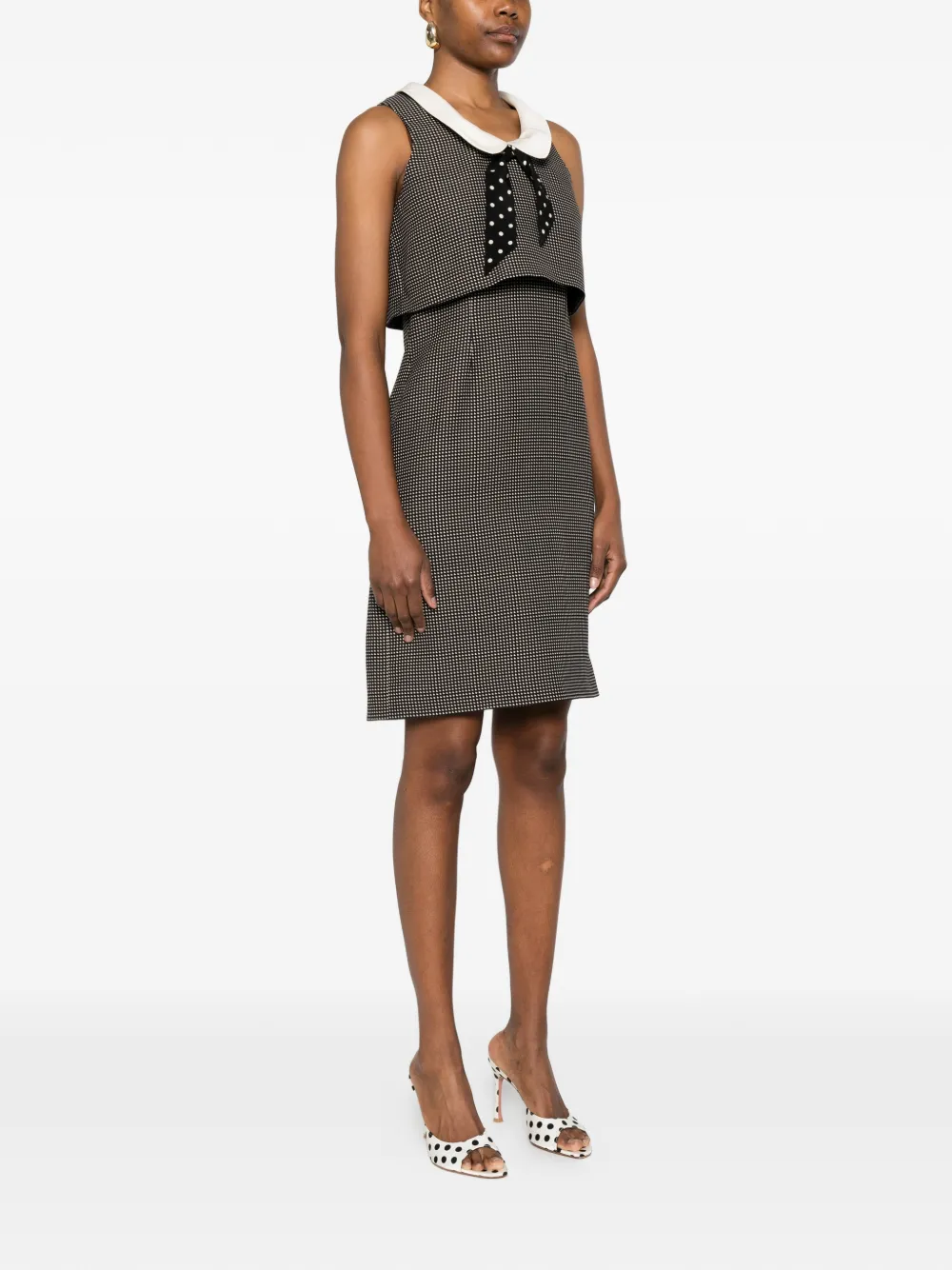  Valentino Garavani Patterned Collared Dress - Black 