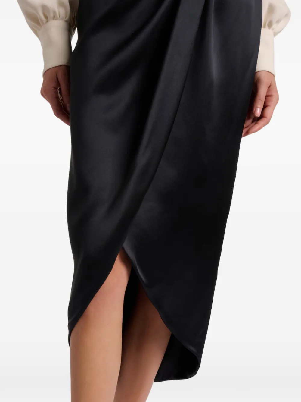 Valentino Garavani Gedrapeerde midi-rok met strik Zwart