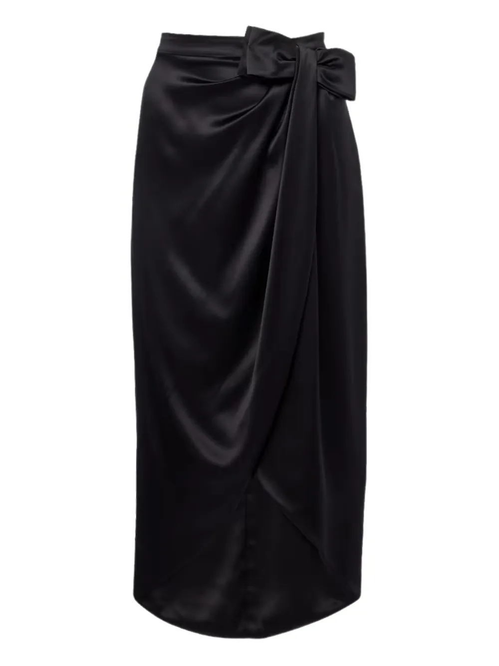 Valentino Garavani bow draped midi skirt - Nero