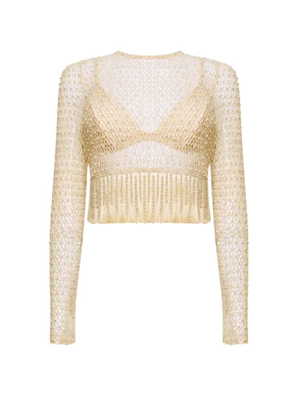 PatBO Crochet Bloom blouse - Toni neutri