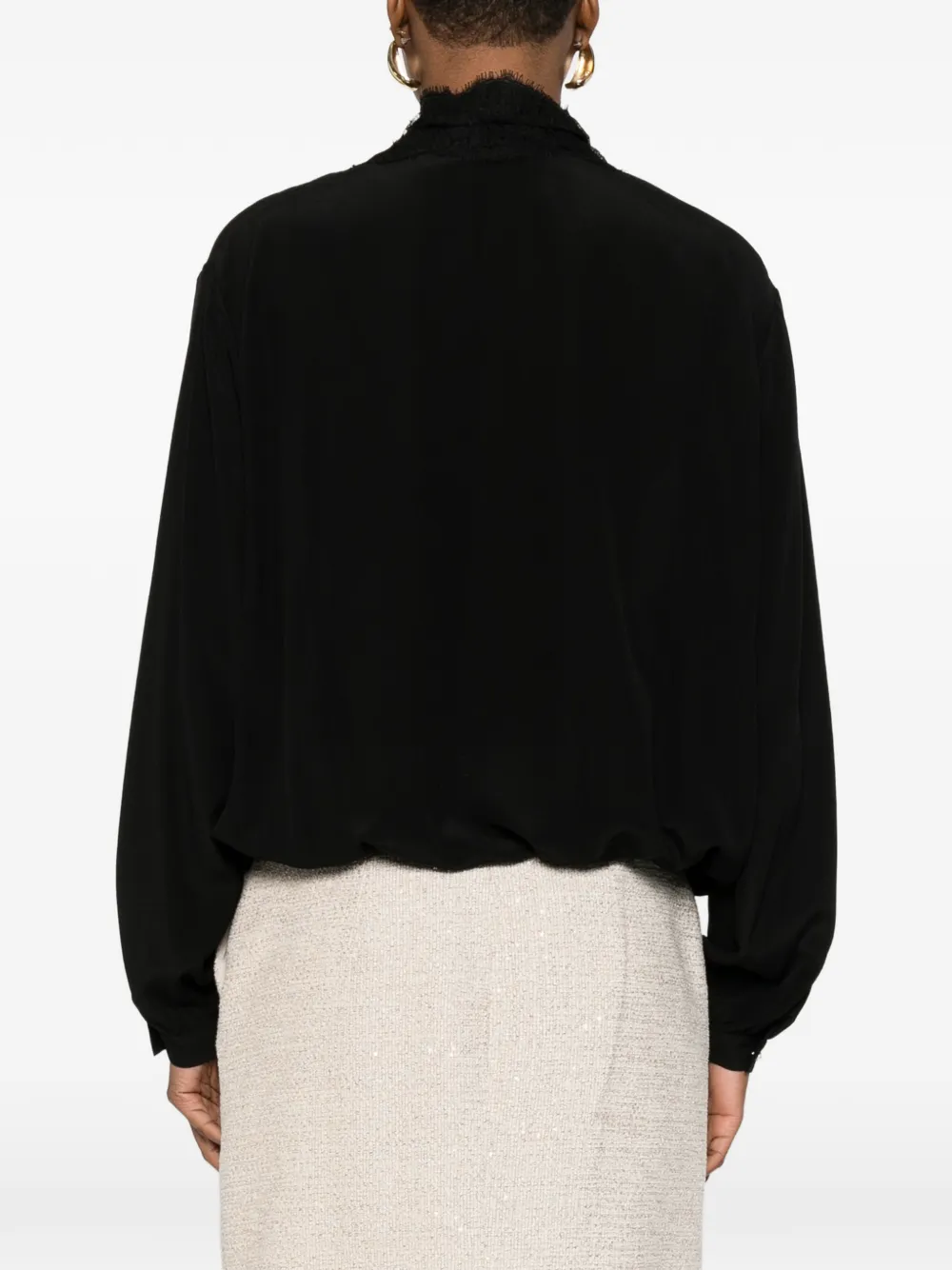 Valentino Garavani Shirt met afwerking van kant Zwart