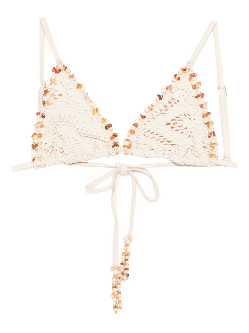 PatBO beaded bikini top - Toni neutri
