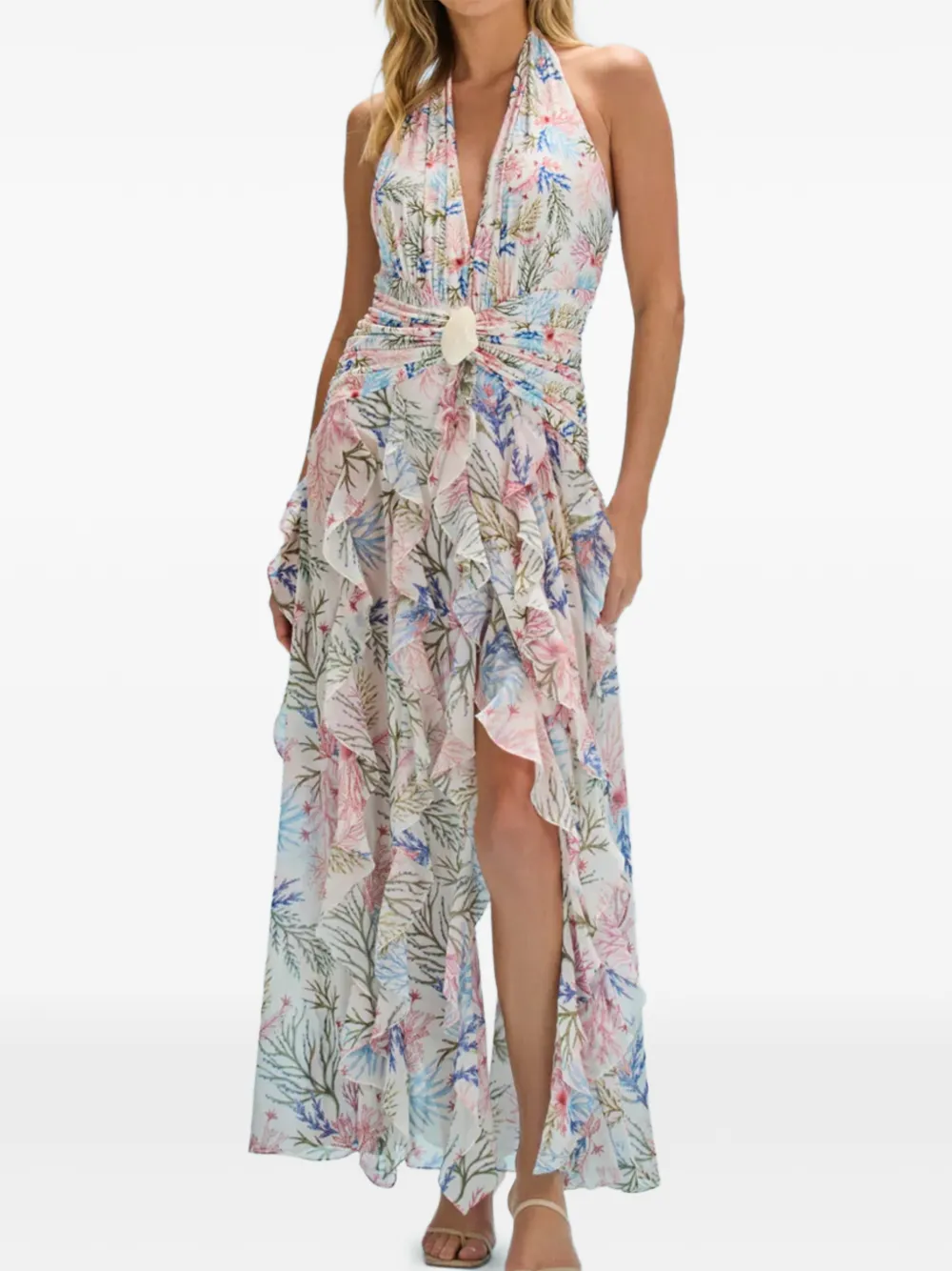 PatBO Jurk met bloemenprint - Wit