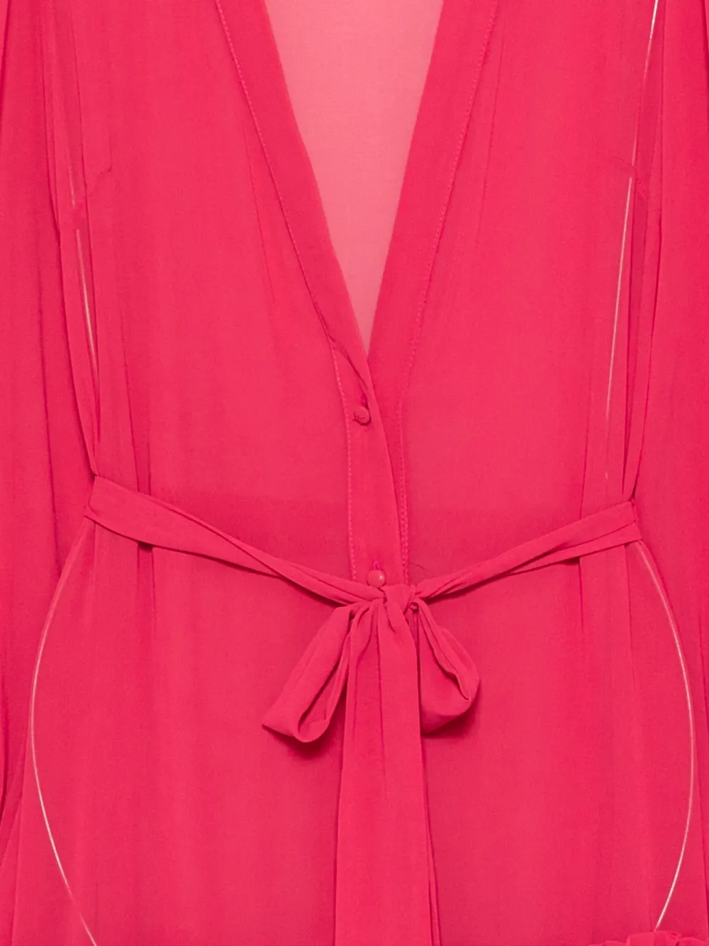  Patbo Belted Ruffled Robe - Pink 