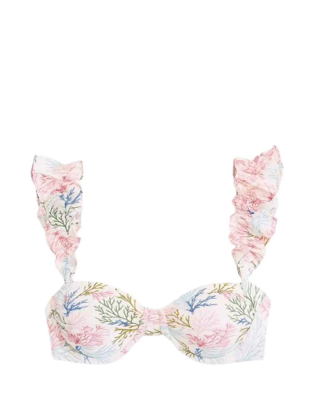 PatBO Seaweed ruffled bikini top - Bianco