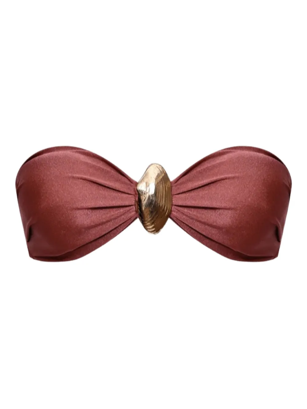 PatBO seashell detail bikini top - Marrone