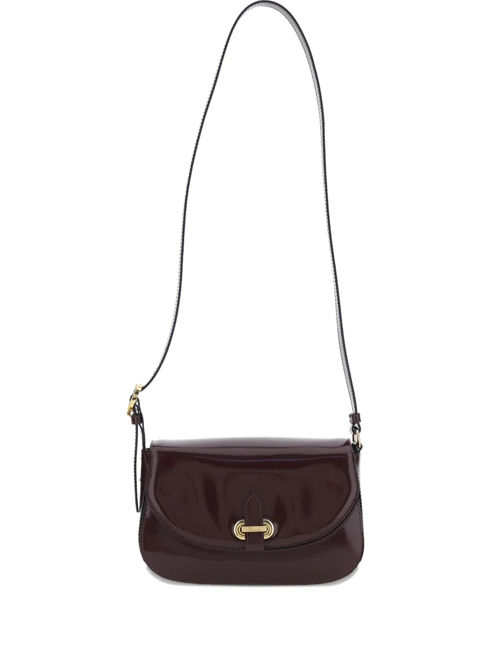 Pollini foldover plaque shoulder bag - Marrone