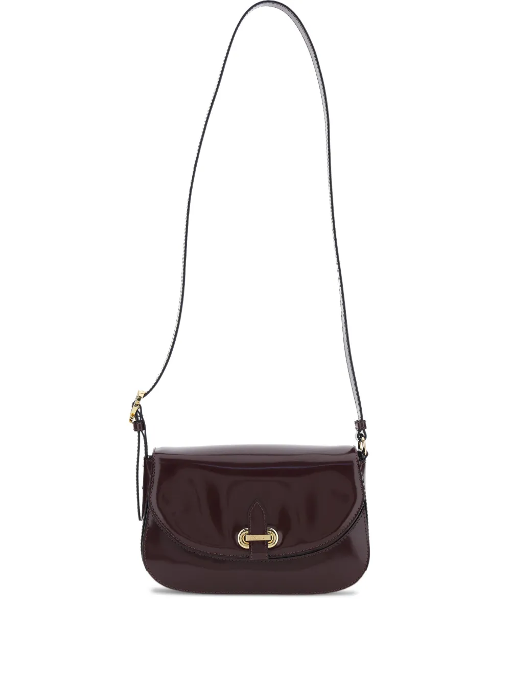 Pollini foldover plaque shoulder bag - Marrone