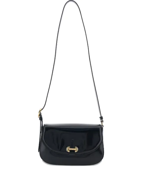 Pollini foldover plaque leather cross body bag
