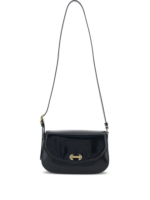 Pollini foldover plaque leather cross body bag