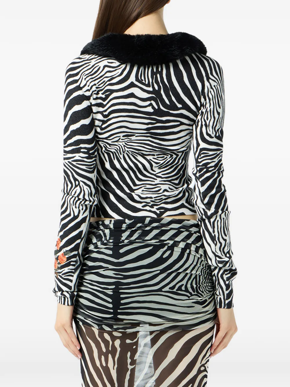 Blumarine Vest met zebraprint Wit
