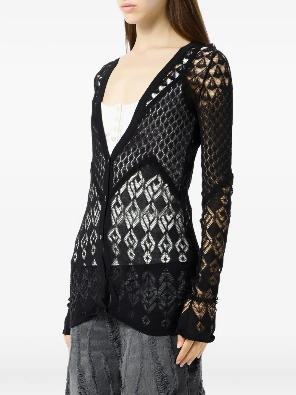 Blumarine Vest met V-hals Zwart