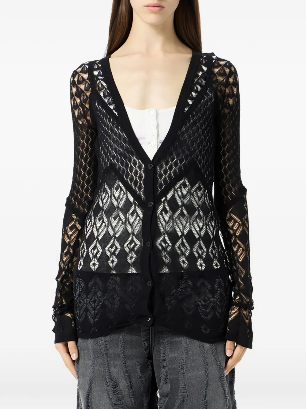 Blumarine Vest met V-hals Zwart