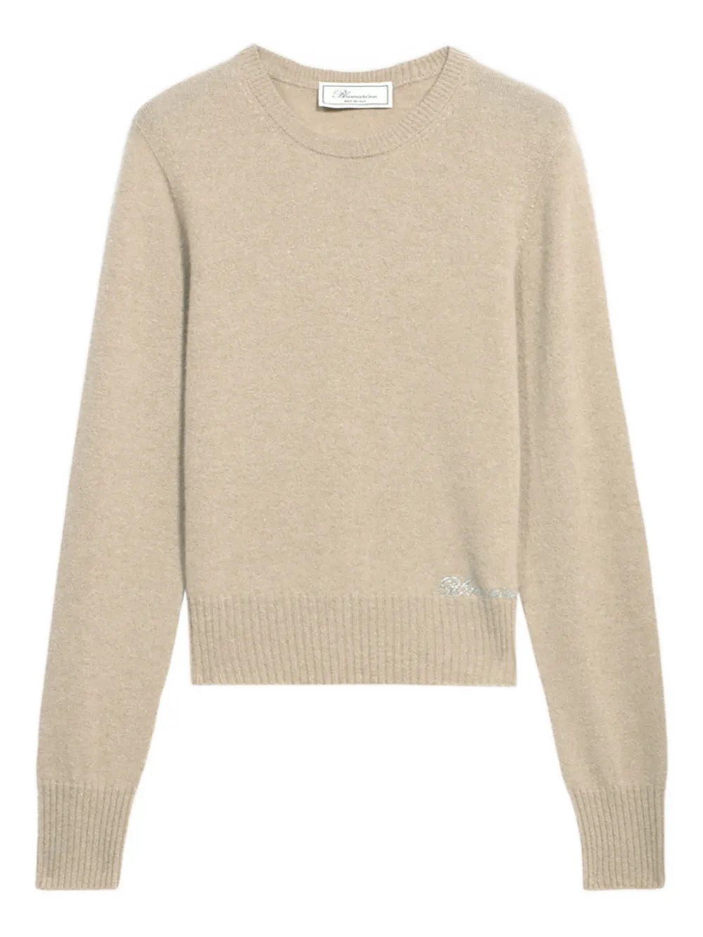 Blumarine logo-embroidered sweater - Nude