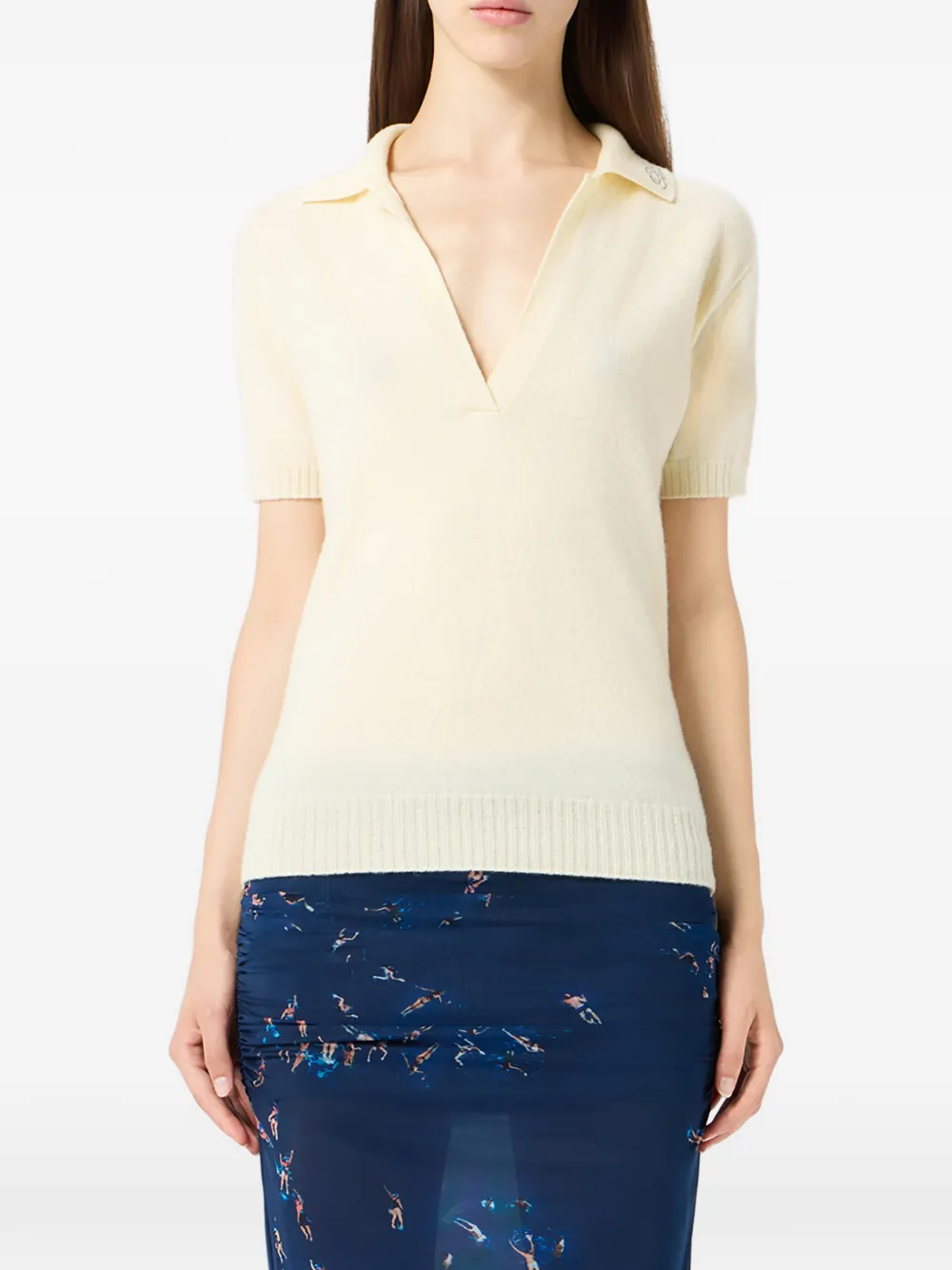  Blumarine Polo-collar Sweater - Neutrals 