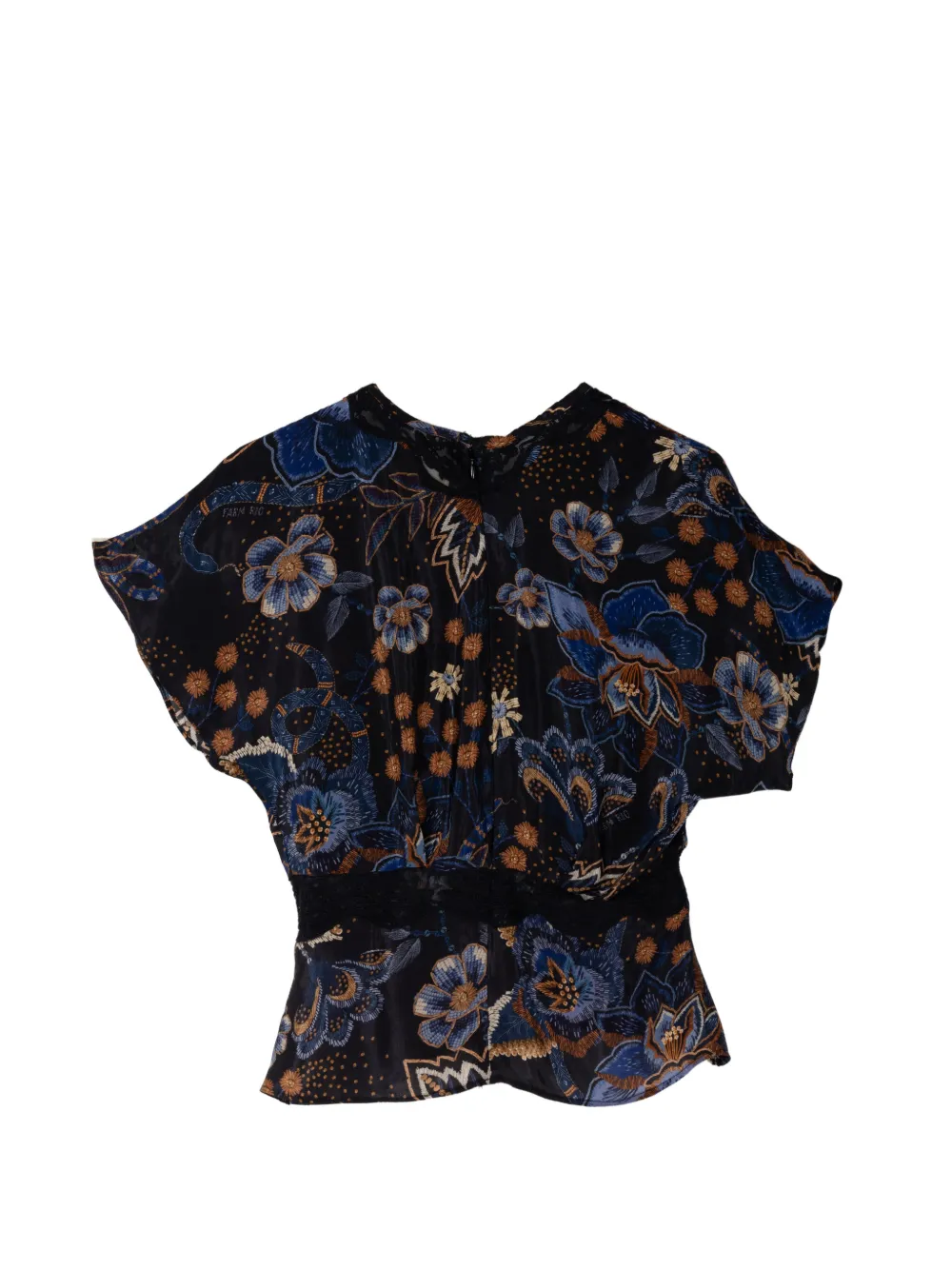  Farm Rio Floral-print Blouse - Black 