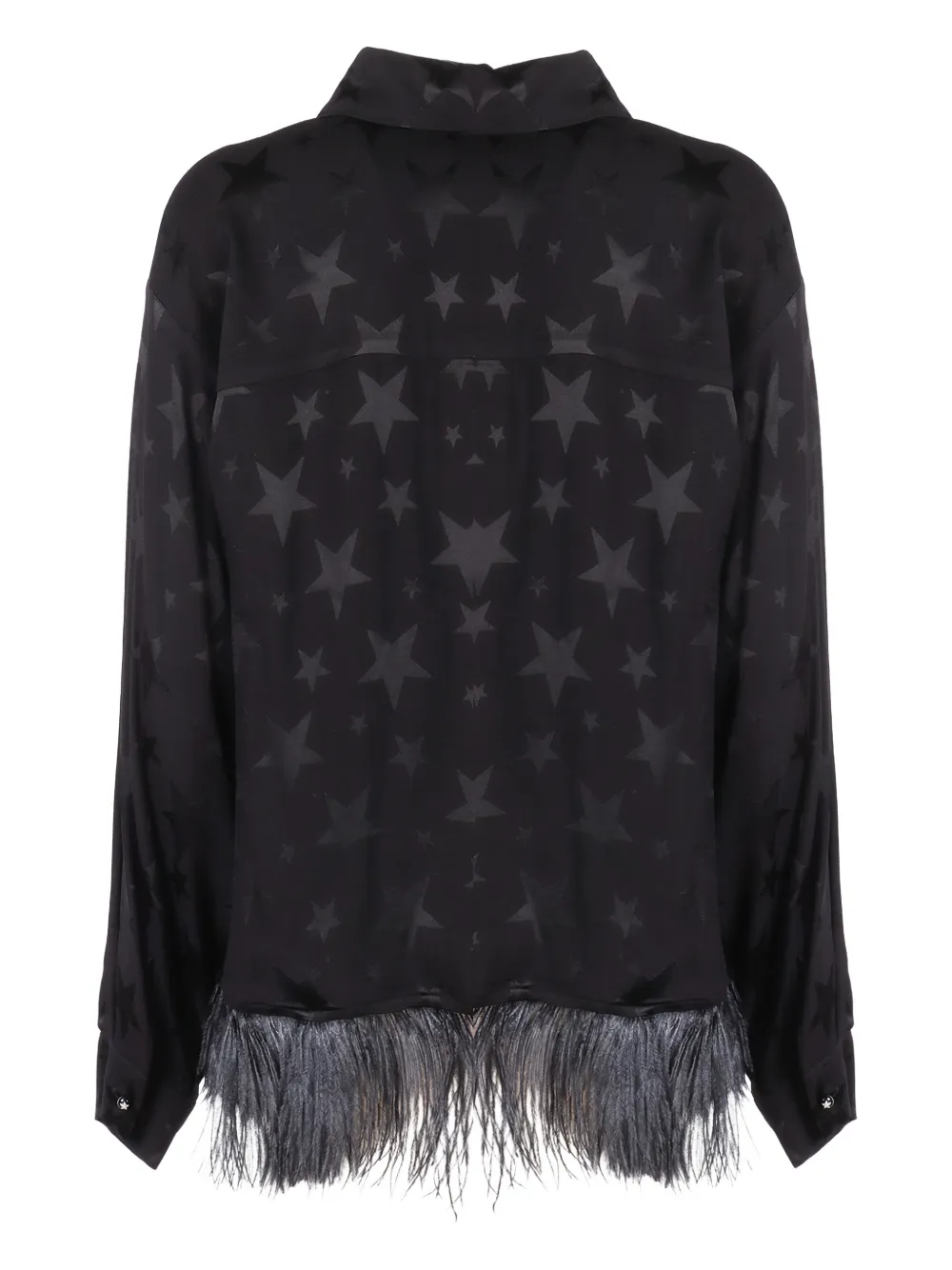  Shirtaporter Star-print Fringed Jacket - Black 