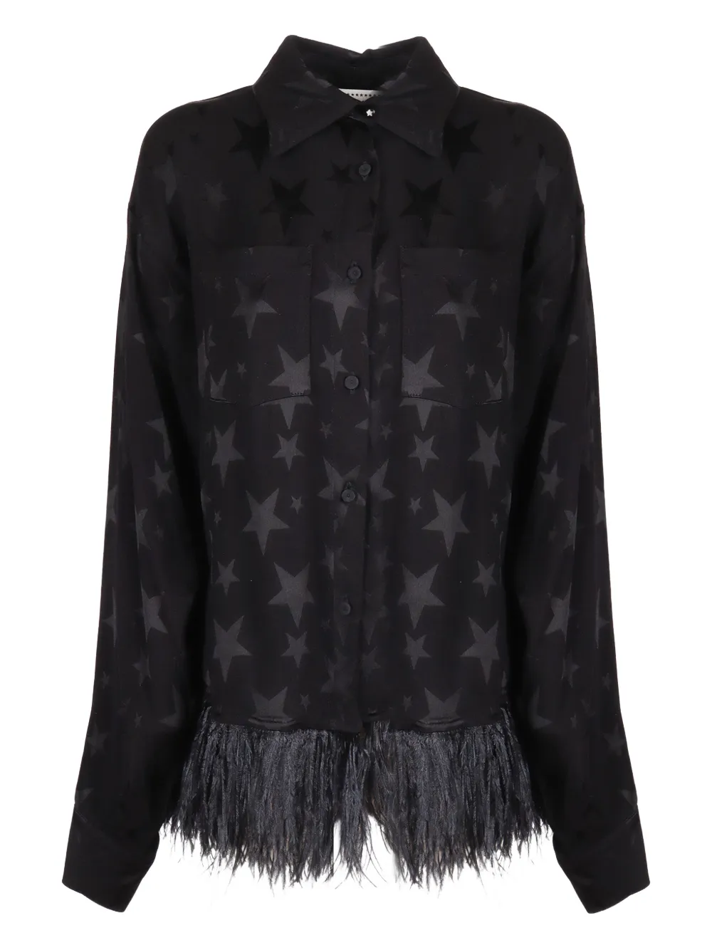 Shirtaporter star-print fringed jacket - Nero