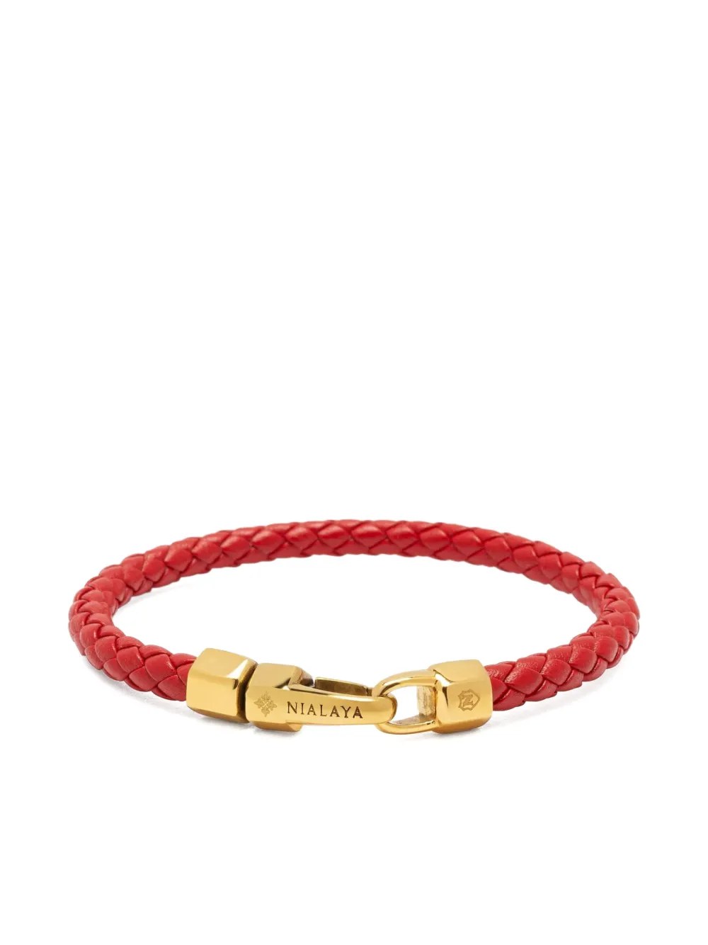 Nialaya Jewelry braided leather bracelet - Rot