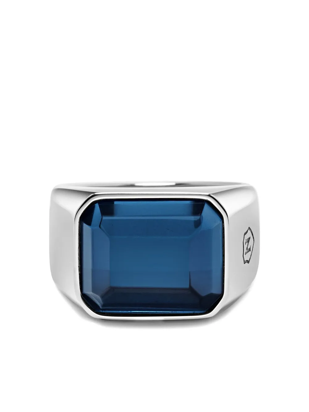Nialaya Jewelry zircon signet ring - Argento