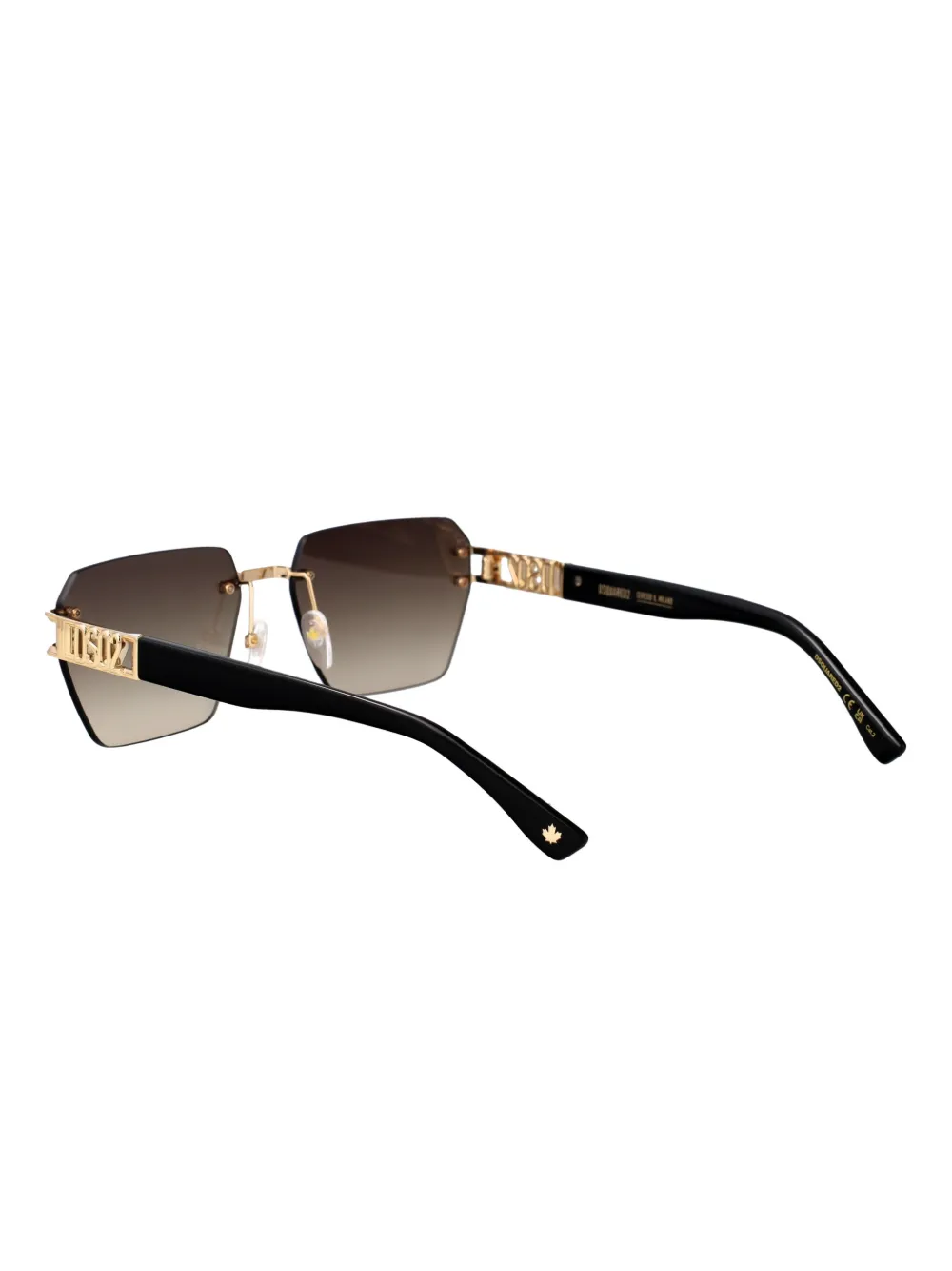DSQUARED2 EYEWEAR Zonnebril met randloos montuur en logo-plakkaat Bruin