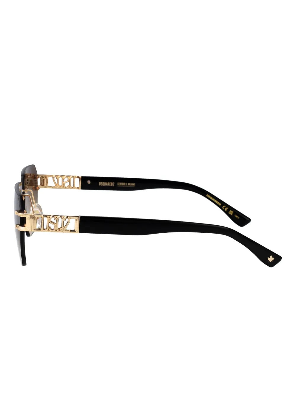 DSQUARED2 EYEWEAR Zonnebril met randloos montuur en logo-plakkaat Bruin