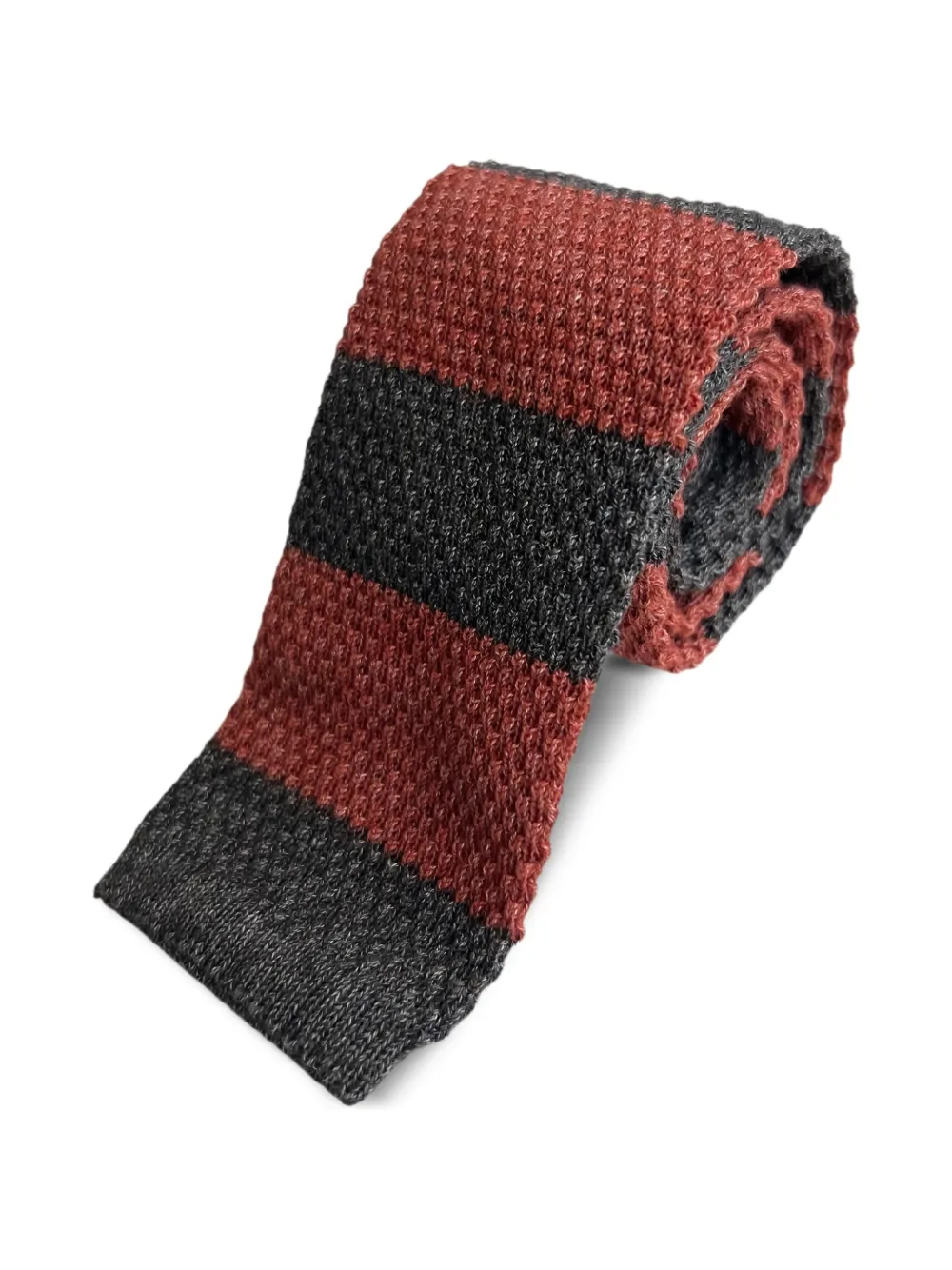 Brunello Cucinelli corbata tejida con motivo de rayas | rojo | Image 1