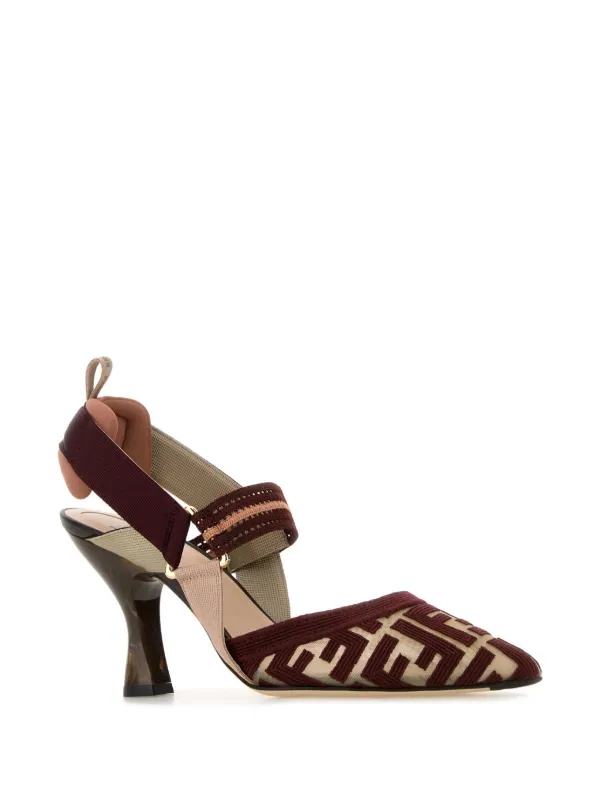 FENDI Colibrì FF Fabric high-heeled Slingbacks | Purple | FARFETCH