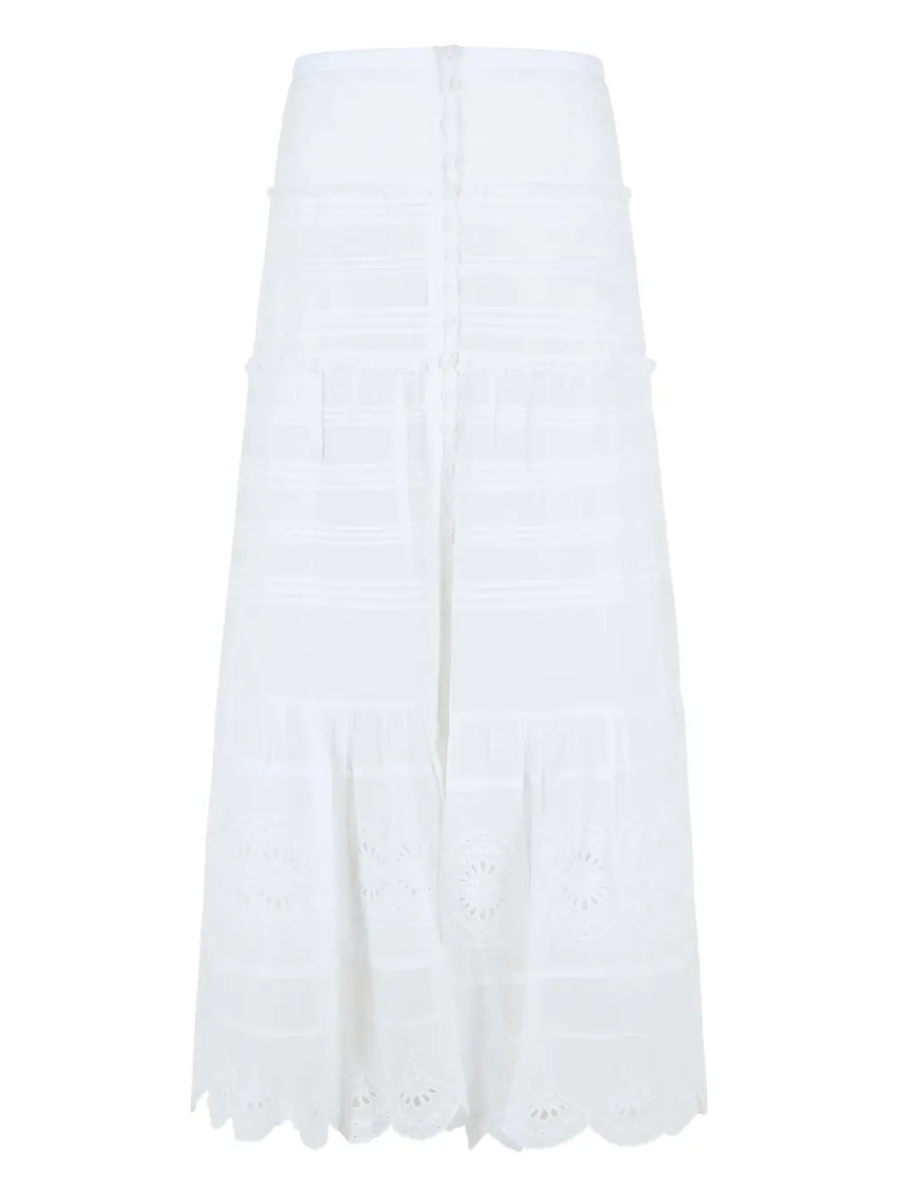 ISABEL MARANT Paoline button-fastening lace midi skirt - Bianco