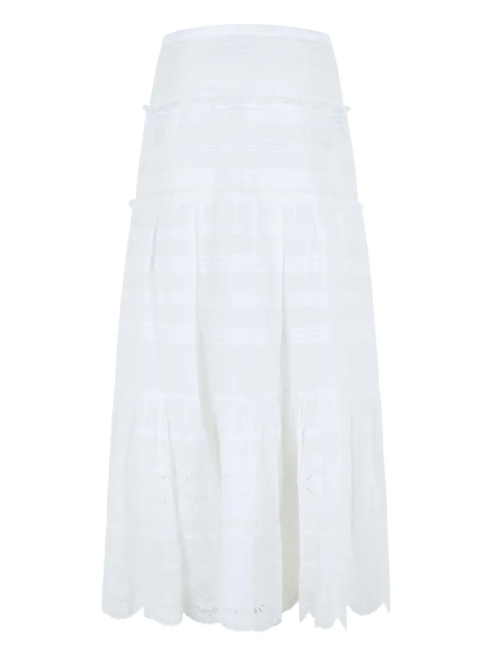 ISABEL MARANT Paoline button-fastening lace midi skirt - Wit