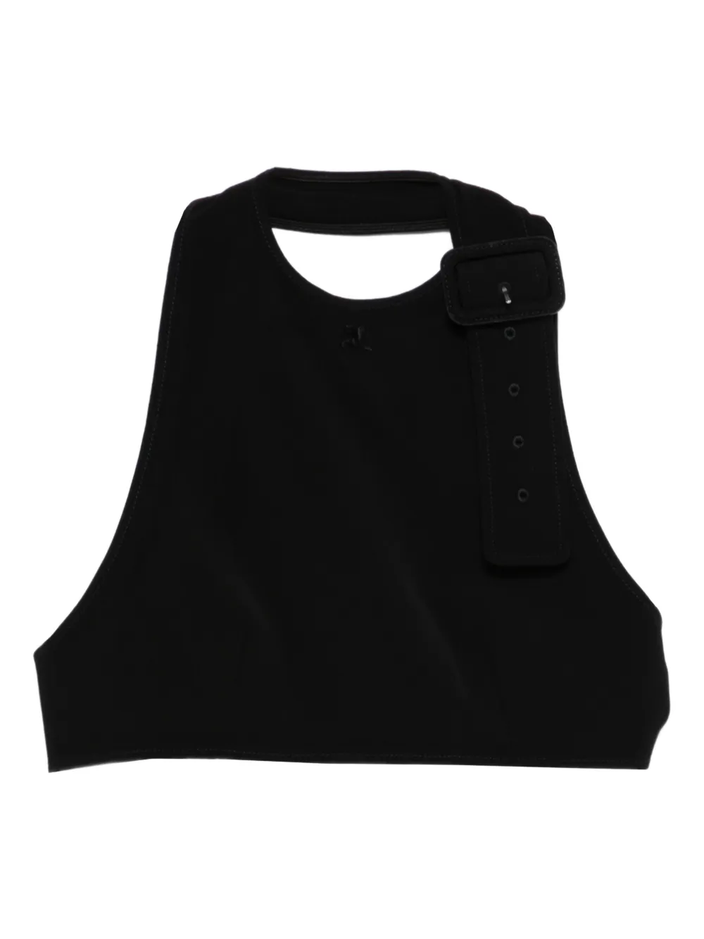 Courrèges buckle-detail crop top - Nero