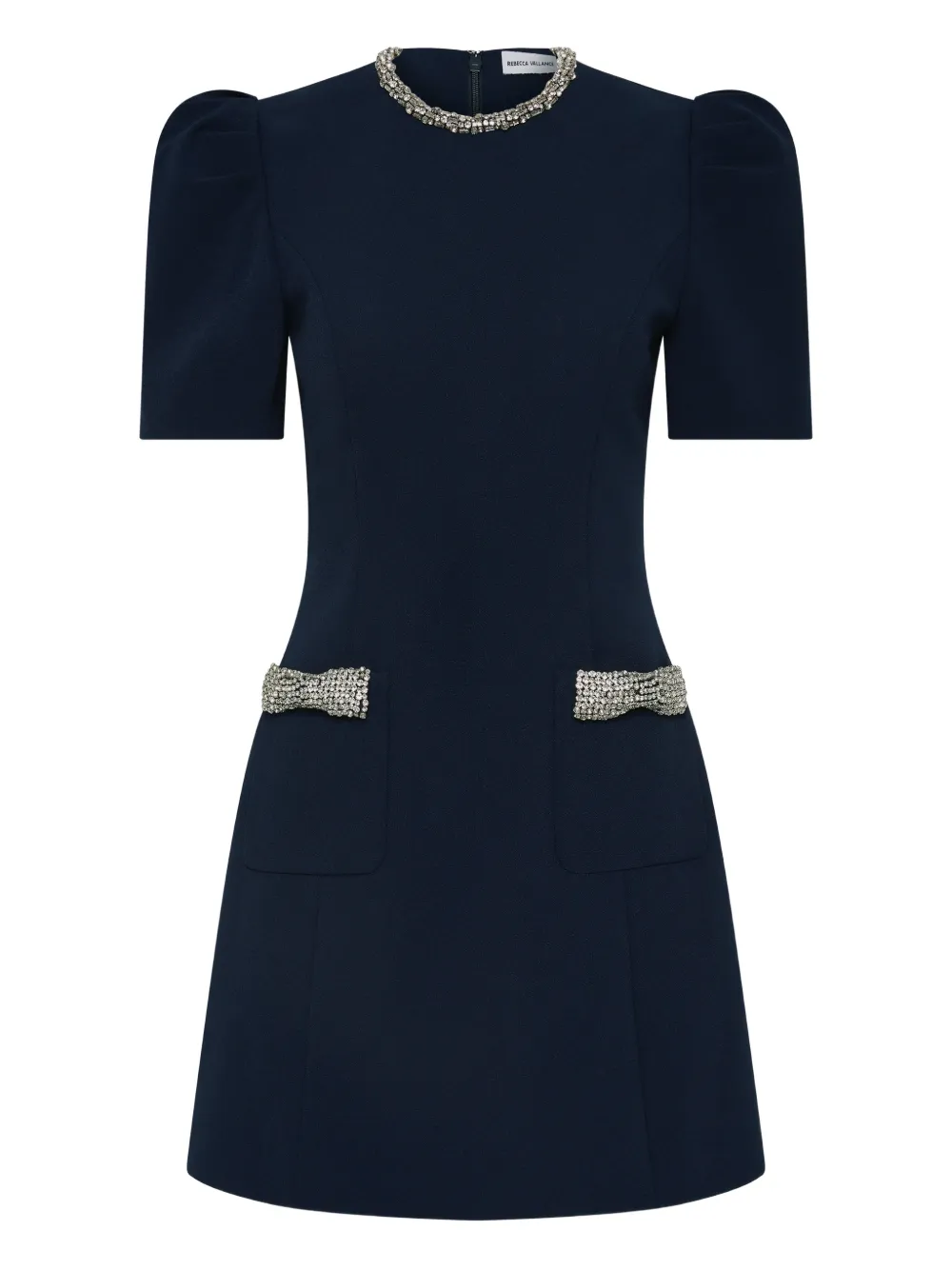 Rebecca Vallance Nemy embellished puff-sleeve mini dress - Blu