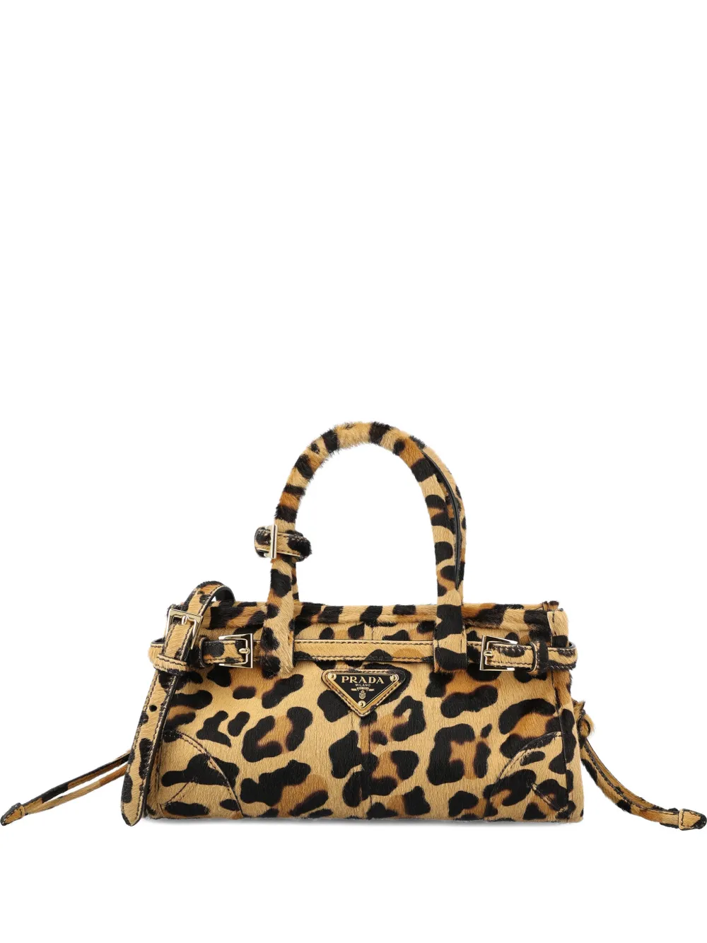 Prada Bonnie leopard print buckle backpack - Toni neutri