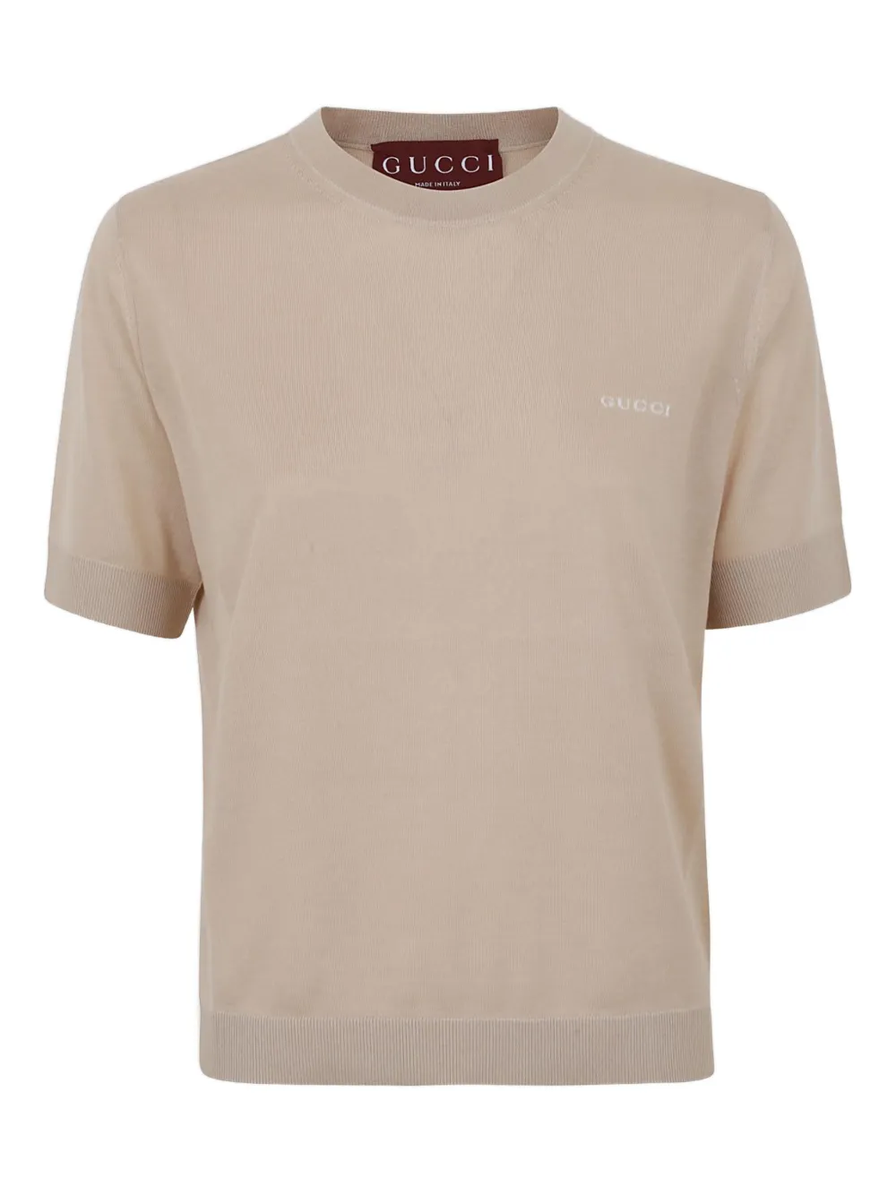 Gucci logo-detail top - Nude