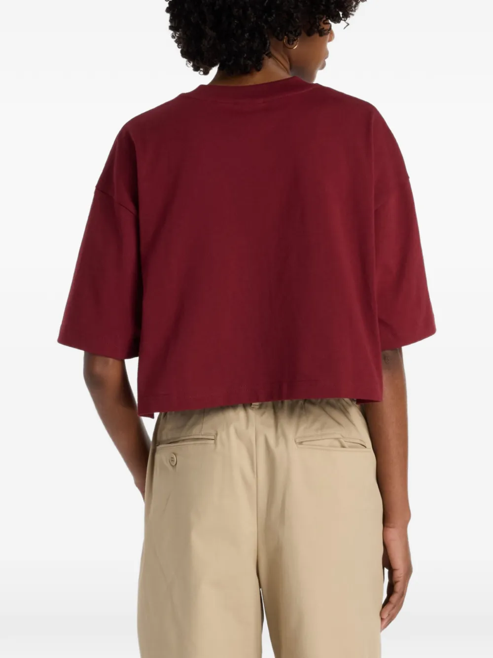 New Balance Cropped T-shirt met logo Rood