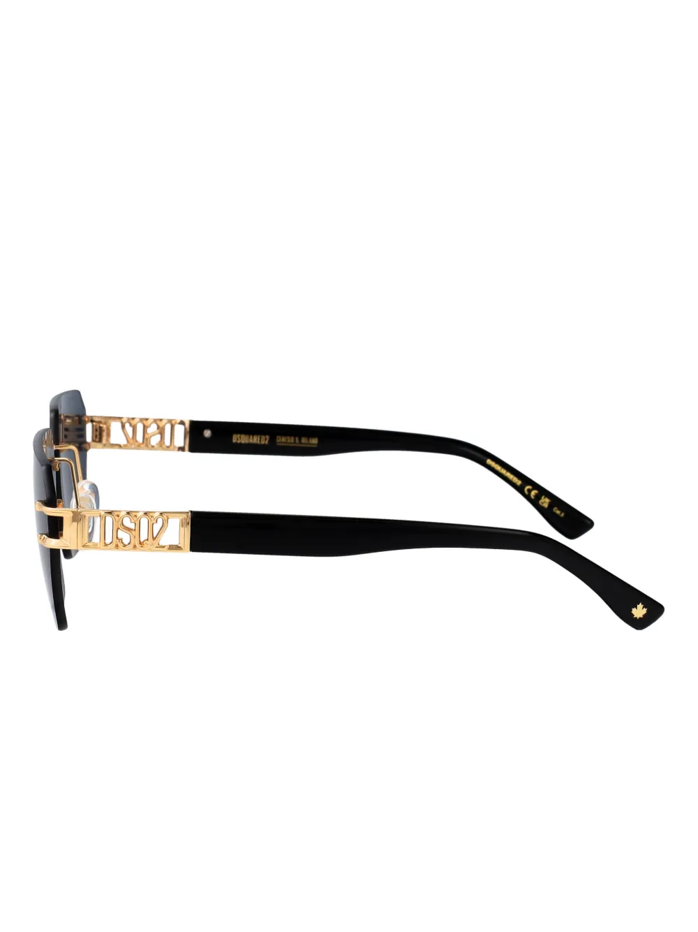 DSQUARED2 EYEWEAR Zonnebril met geometrisch montuur en logodetail Zwart