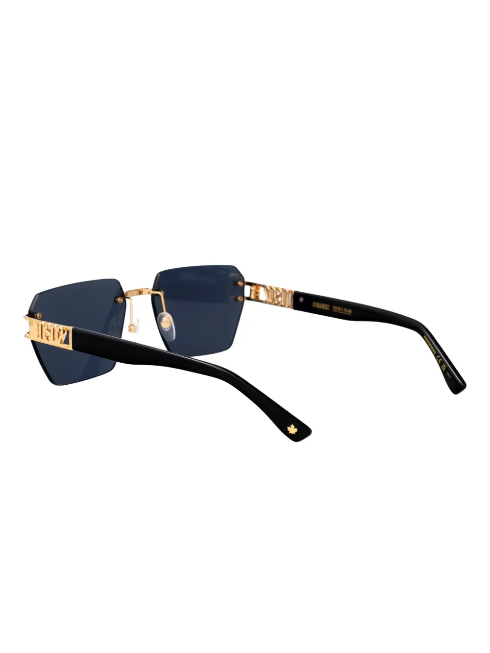 DSQUARED2 EYEWEAR Zonnebril met geometrisch montuur en logodetail Zwart