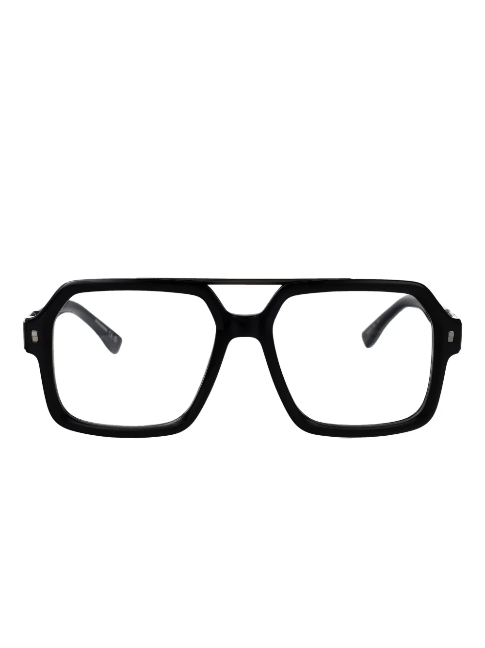 DSQUARED2 EYEWEAR D2-logo square-frame glasses | Black | Image 1